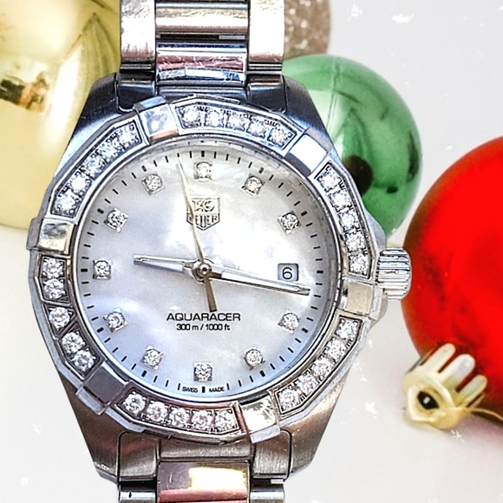 Tag Heuer Diamond Women's watch bezel Aquaracer Authentic Stunning - Picture 16 of 16